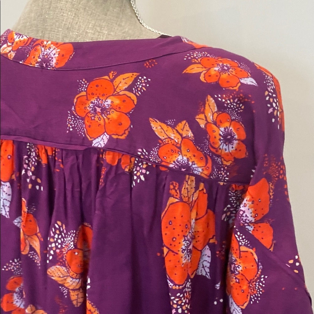 Free People Tuscan Dreams Tunic dress Plum Bell Sleeve size Medium NWT - Picture 14 of 16